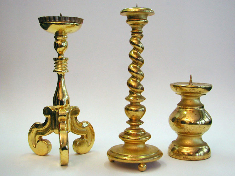 drei goldene Stil Kerzenleuchter